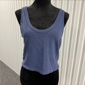 American Eagle Aerie Navy Blue Tank Top 100% cotton side detail medium